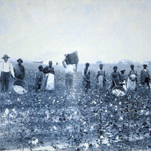 Historical photograph documenting agricultural labor in the late 19th century